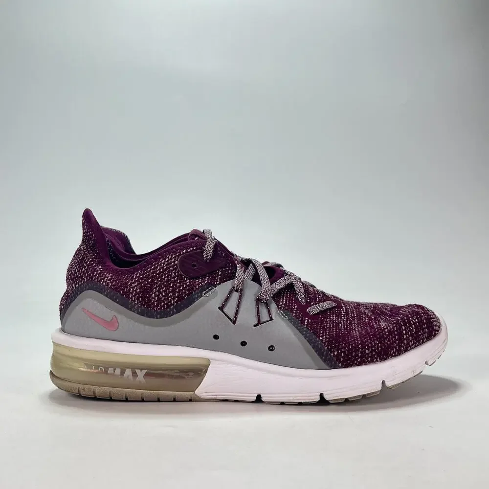 Nike Air Max Sequent 3 Bordeaux Athletic Running Shoes 908993-606 Women's Size 7